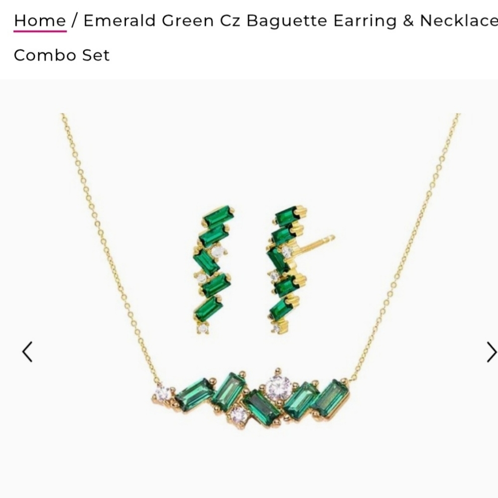 Elegant Gold and Green Jewelry Set - Picture 7 of 8